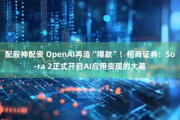 配股神配资 OpenAI再造“爆款”！招商证券：So­ra 2正式开启AI应用变现的大幕