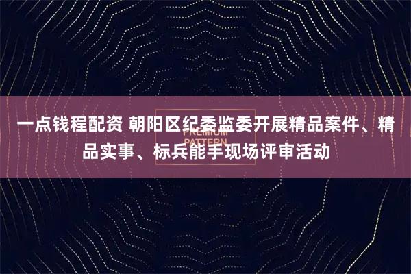一点钱程配资 朝阳区纪委监委开展精品案件、精品实事、标兵能手现场评审活动
